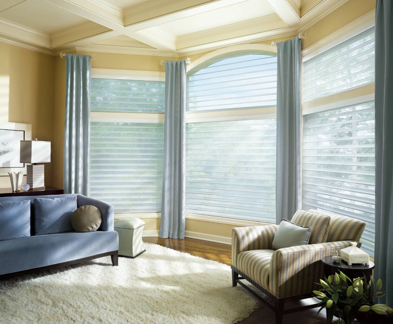 Hunter Douglas bay window sheer shades near Stoneham, MA