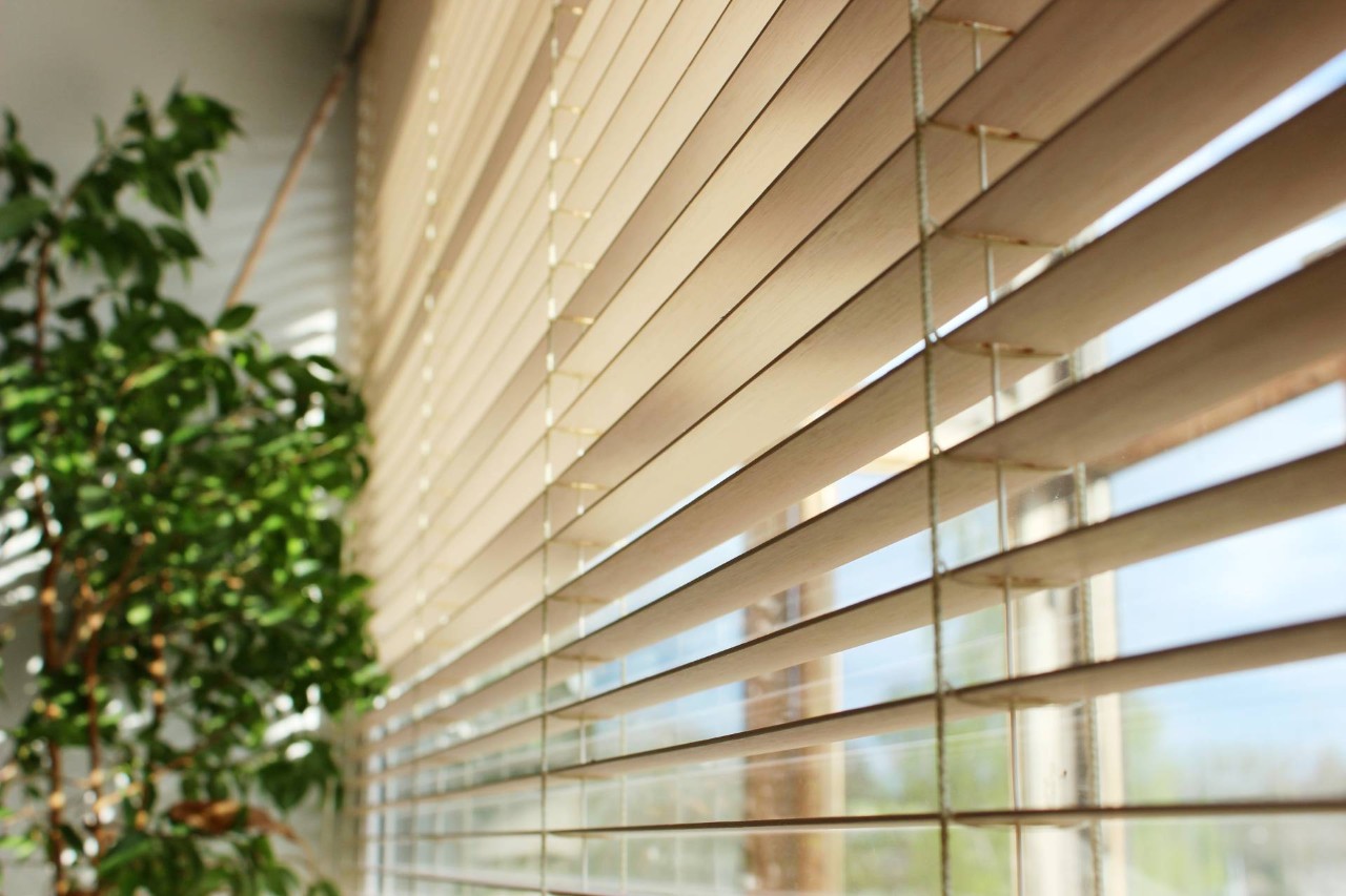 Hunter Douglas EverWood® Faux Wood Blinds in a modern office near Stoneham, Massachusetts (MA)